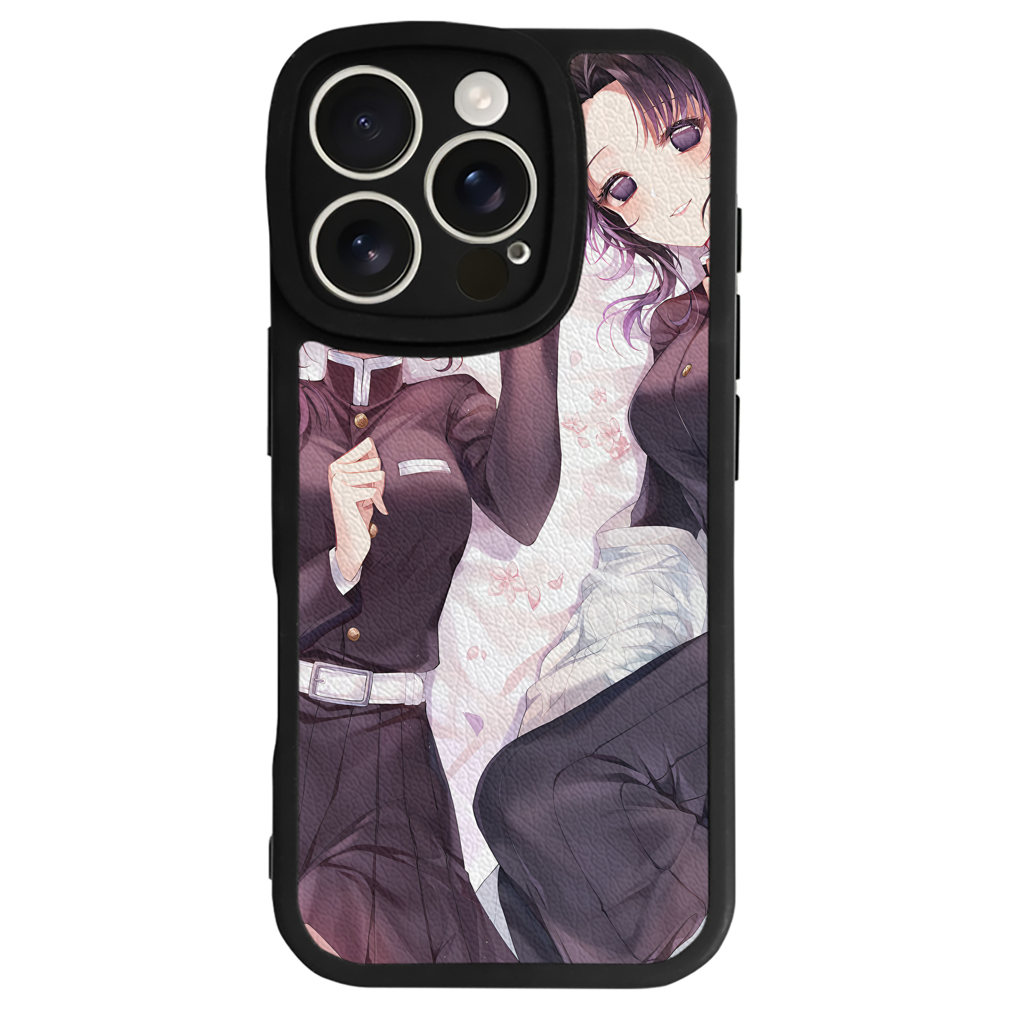 （画像用） 鬼滅の刃（きめつのやいば）蟲柱-胡蝶 しのぶ／こちょう しのぶ Kochou Shinobu 【iPhone 16シリーズ対応】シリコンスマホケース（レザー調） 材質：シリコン